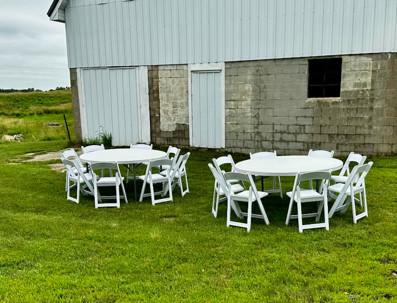 White Resin Folding Chair